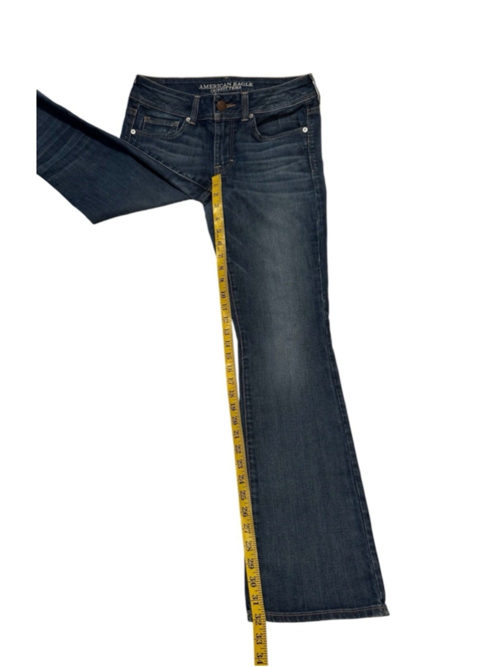 American Eagle Jeans Womens 6 30 X 32 Kick Boot Super Stretch Low -Rise Distress - Picture 8 of 16
